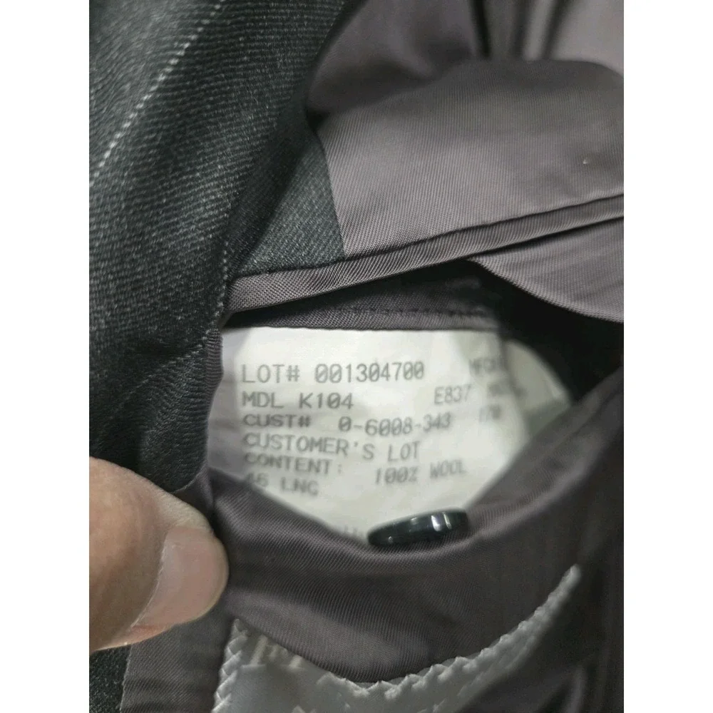 Loro Piana Super 130s Hickey Freeman Madison Wool Blazer Blk/Wht Stripe Size 46L
